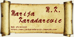 Marija Karadarević vizit kartica